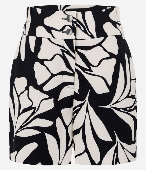 Short Sastrería con Estampado Orgánico y Cintura Alta