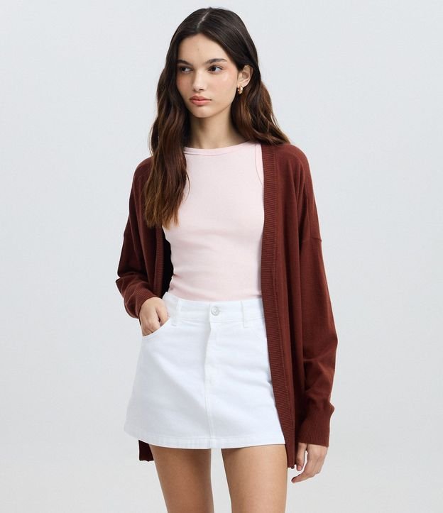 Cardigan Básico en Punto Leve