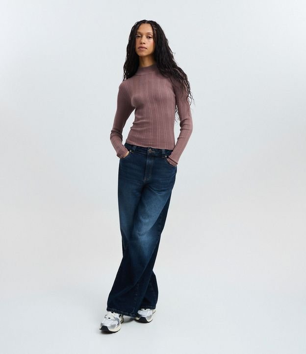 Blusa Rectilínea Punto con Cuello Alto Adulto 2