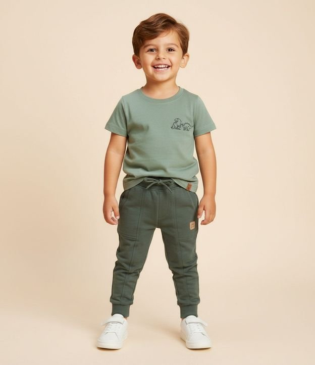 Pantalón Infantil en Modal con Recortes y Bolsillos - Talle 1 a 6 años