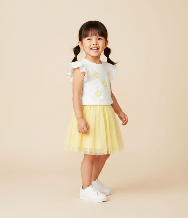 Conjunto Infantil con Flores de Lentejuelas - Talle 1 a 6 años