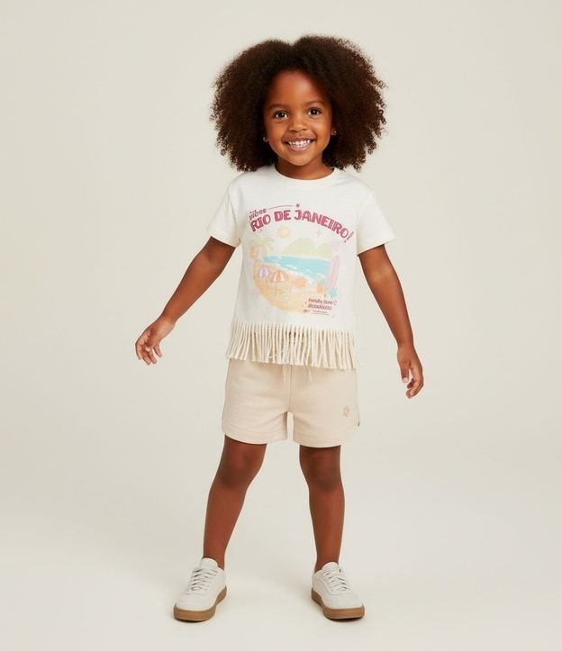 Blusa Infantil con Lettering Rio de Janeiro y Tirillas - Talle 1 a 6 años