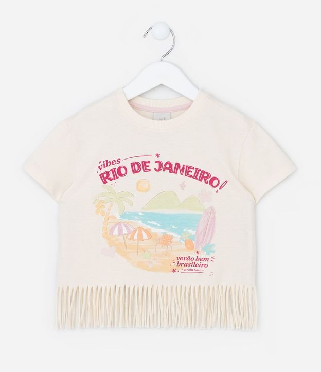 Blusa Infantil con Lettering Rio de Janeiro y Tirillas - Talle 1 a 6 años