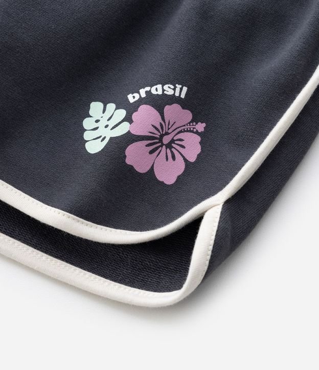 Short Infantil Runner en Algodón con Flor Localizada - Talle 1 a 6 años 6