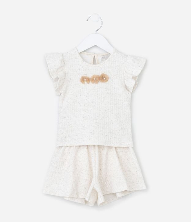 Conjunto Infantil con Flores Texturizada - Talle 1 a 6 años 2