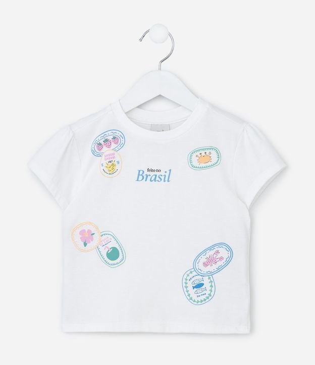 Remera Infantil  Manga Corta con Estampa de Sellos Playeros - Talle 1 a 6 años 2