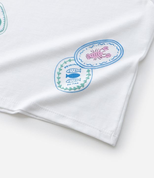 Remera Infantil  Manga Corta con Estampa de Sellos Playeros - Talle 1 a 6 años 6