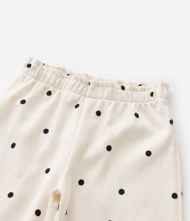 Pantalón Infantil con Estampa de Lunares Volados Laterales y Texturizada - Talle 1 a 6 años 6