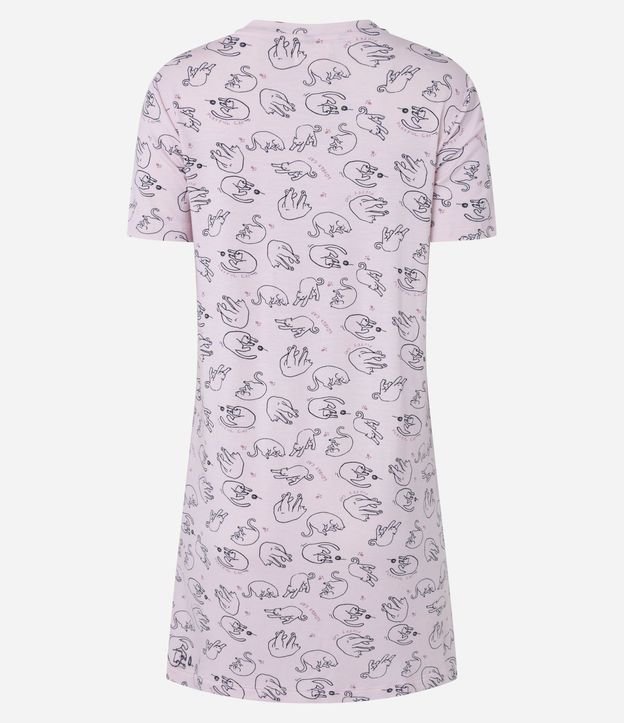 Camisón Corto en Viscosa con Estampa de Gatitos 5