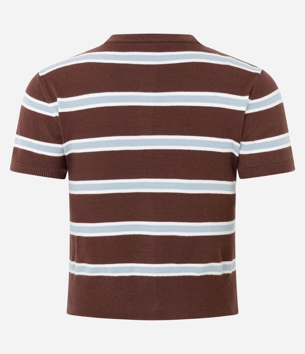 Blusa en Punto con Abotonado y Estampa de Rayas 3