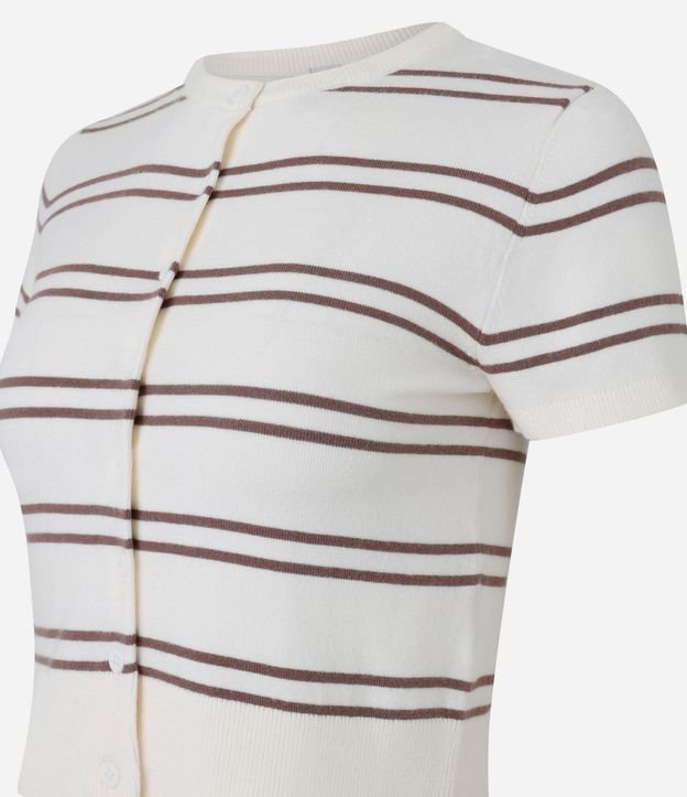 Blusa en Punto con Abotonado y Estampa de Rayas 2