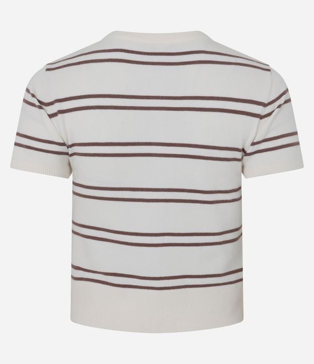 Blusa en Punto con Abotonado y Estampa de Rayas 3