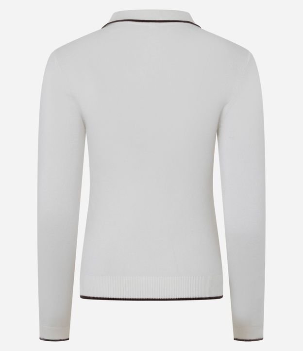Blusa en Punto con Cuello Polo y Detalle Contrastante 6