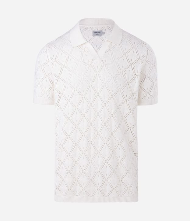 Camisa Polo con Efecto Crochet y Textura en Rombo 4