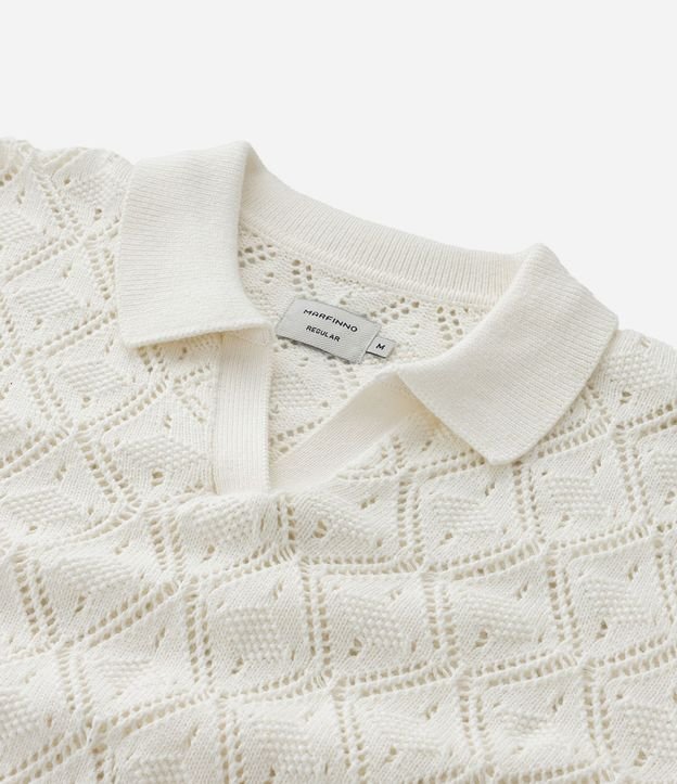 Camisa Polo con Efecto Crochet y Textura en Rombo 6