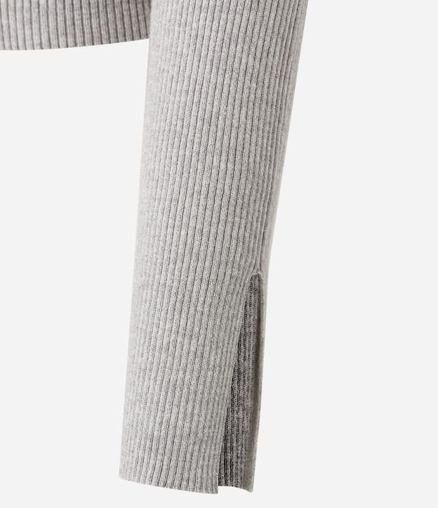 Blusa en Viscosa en Efecto Tricot con Cuello Polo y Cremallera 6