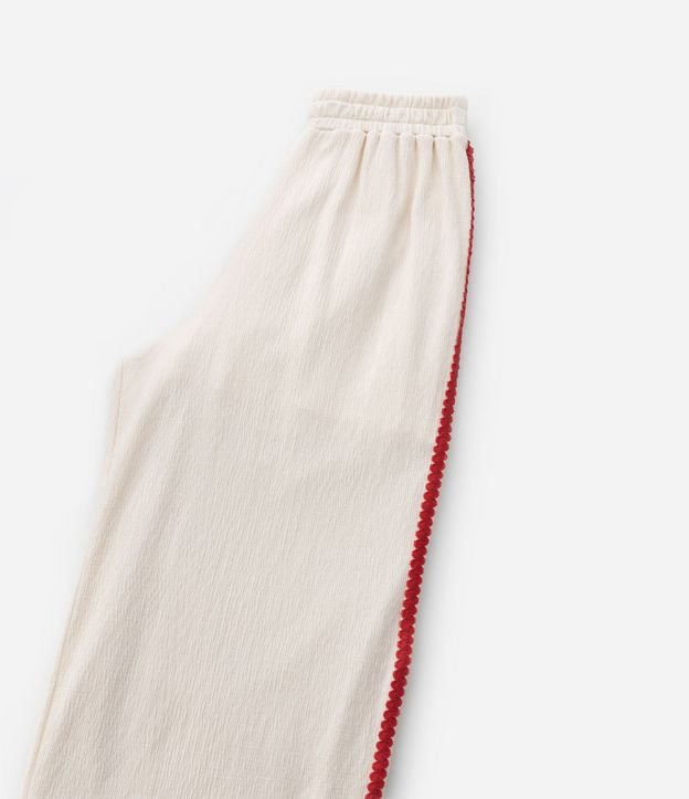 Pantalón Infantil Wide Leg en Anarruga con Aplicación de Sianinha - Talle 7 a 14 años 5