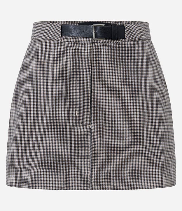 Short pollera en Viscosa Sastrería con Cinturón de Cuadros 5