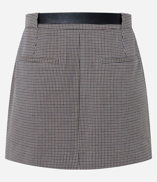 Short pollera en Viscosa Sastrería con Cinturón de Cuadros 6