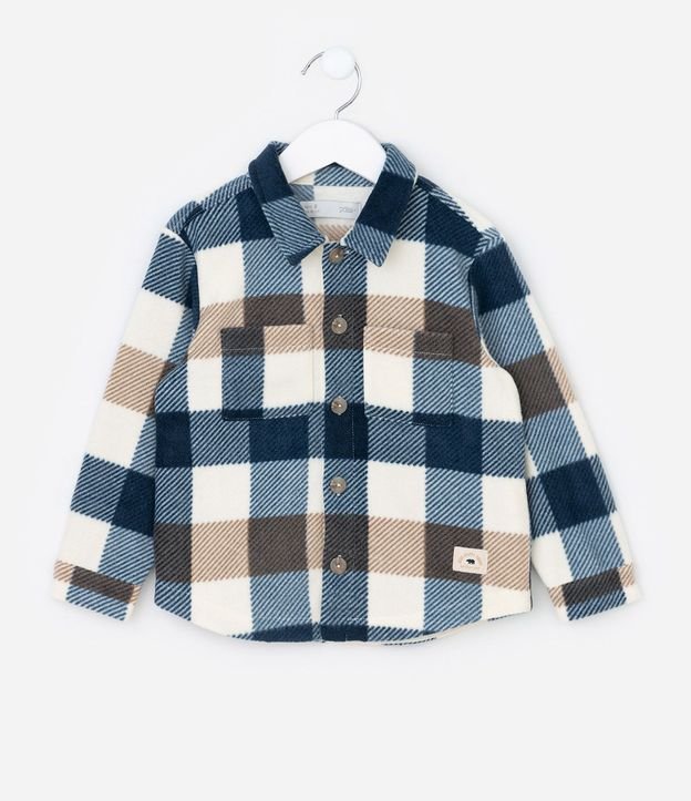 Camisa Infantil en Fleece con Estampado de Cuadros – Talle 1 a 5/6 años 2