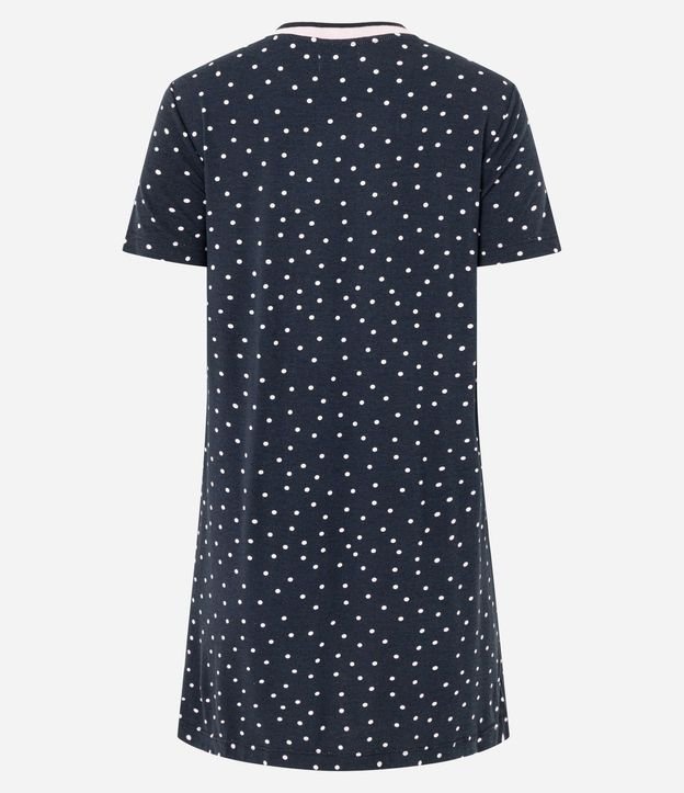 Camisón Corta en Viscolycra con Manga Corta y Estampado de Lunares 2