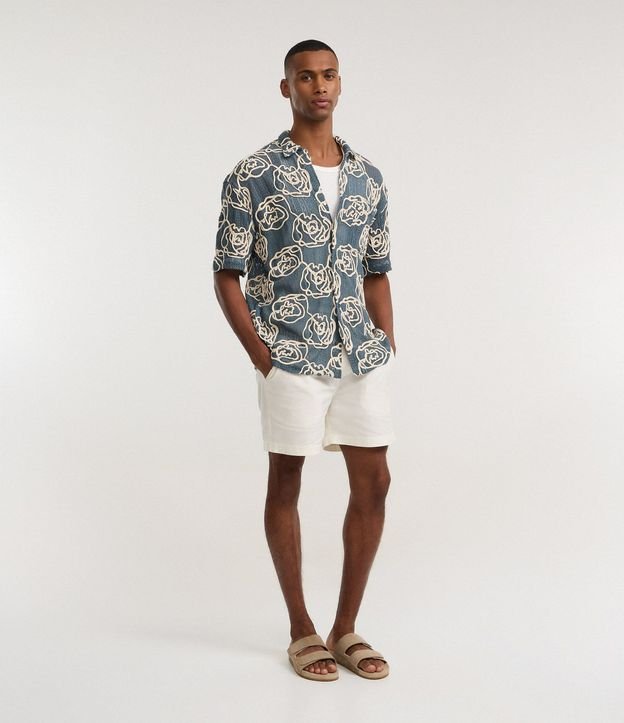 Camisa en Punto con Textura Floral 2