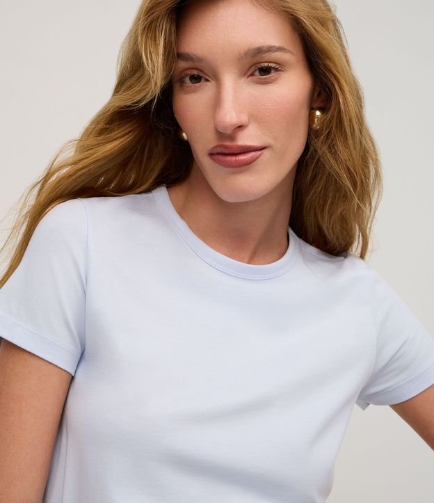 Blusa Slim Básica en Algodón Peruano con Cuello Redondo