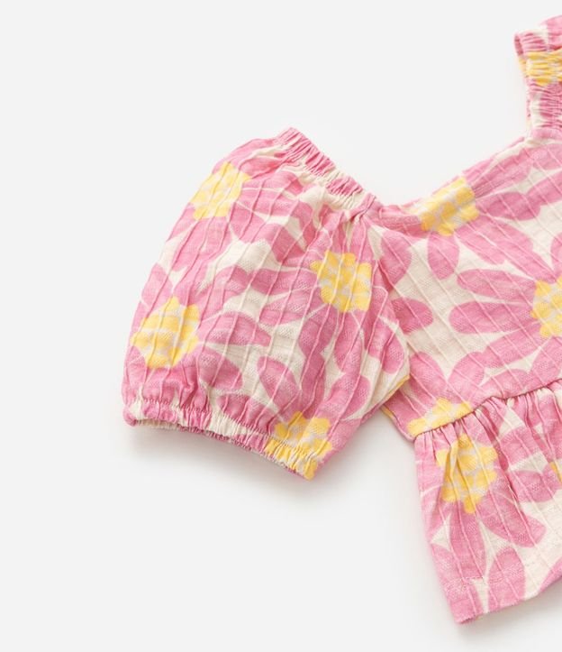 Conjunto Infantil en Algodón con Estampa de Flores - Talle 1 a 5 años 11