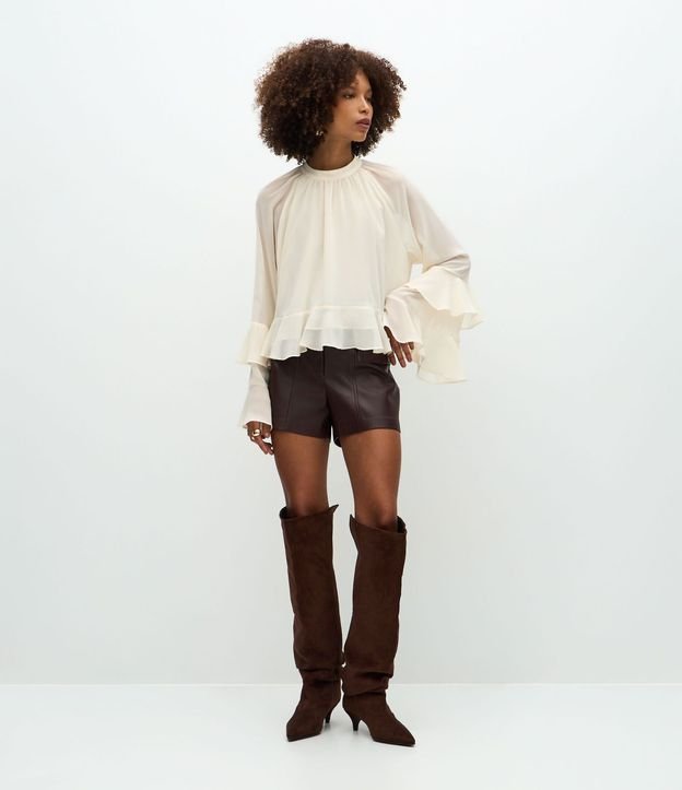 Short en PU con Cinto para Lazo