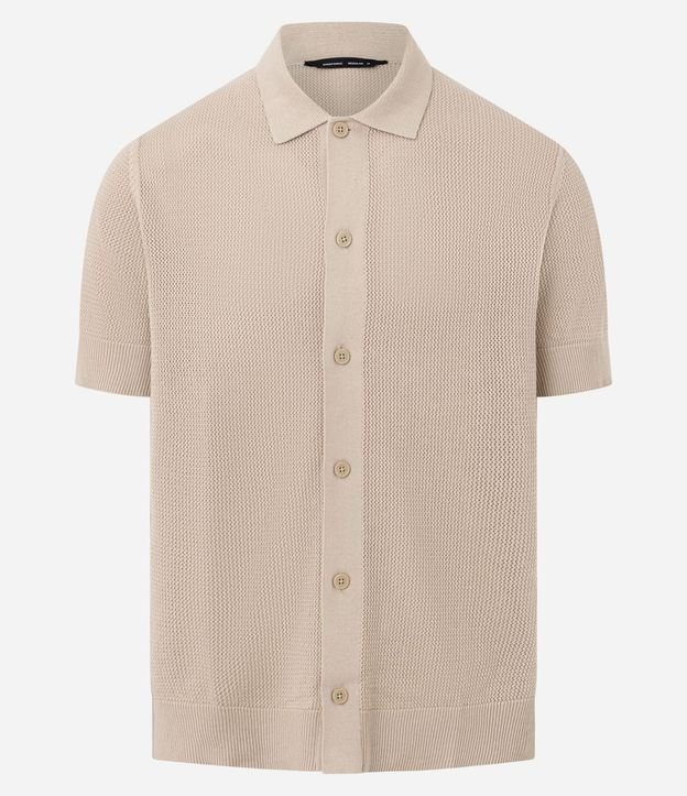 Camisa Regular en Algodón con Textura en Punto