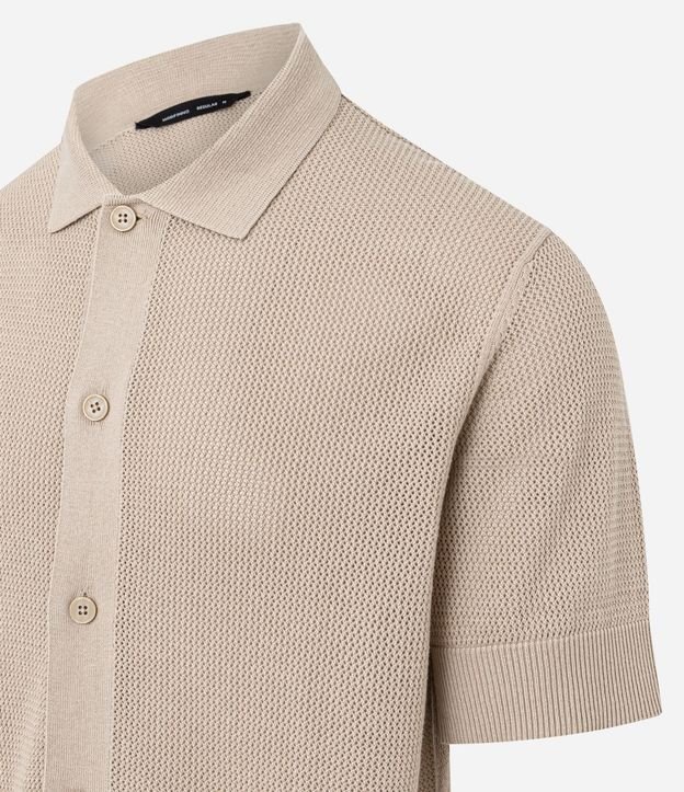 Camisa Regular en Algodón con Textura en Punto 5