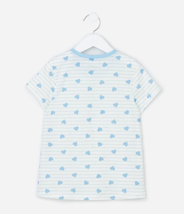 Pijama Infantil corto con Estampa de Corazones y Bordado Love - Talle 2 A 10 años 3