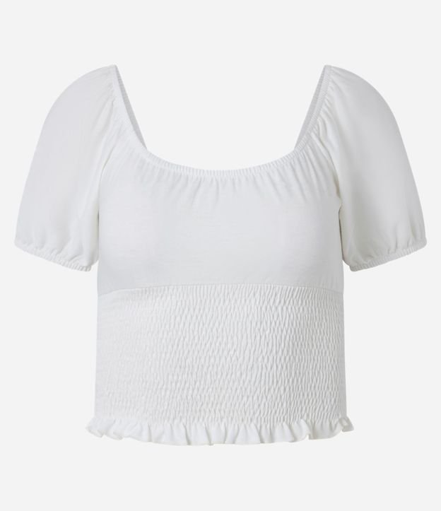 Blusa con Lastex y Manga Abullonada