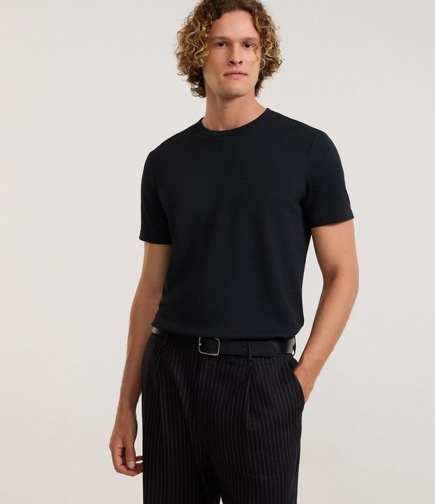 Remera Slim con Textura