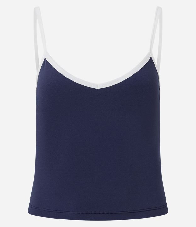 Blusa en Microfibra con Breteles Finos y Viés Contrastantes 4