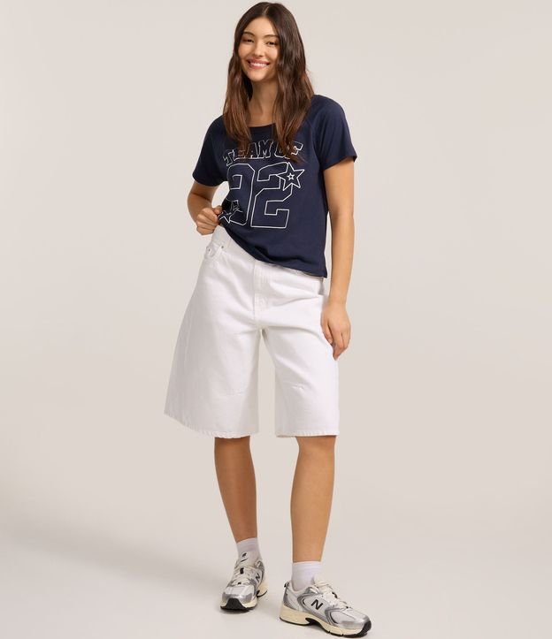 Blusa en Algodón con Estampa Lettering Números 2