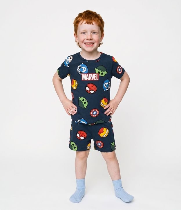 Pijama Corto Infantil Mini Heroes Marvel - Talle 2 a 6 años