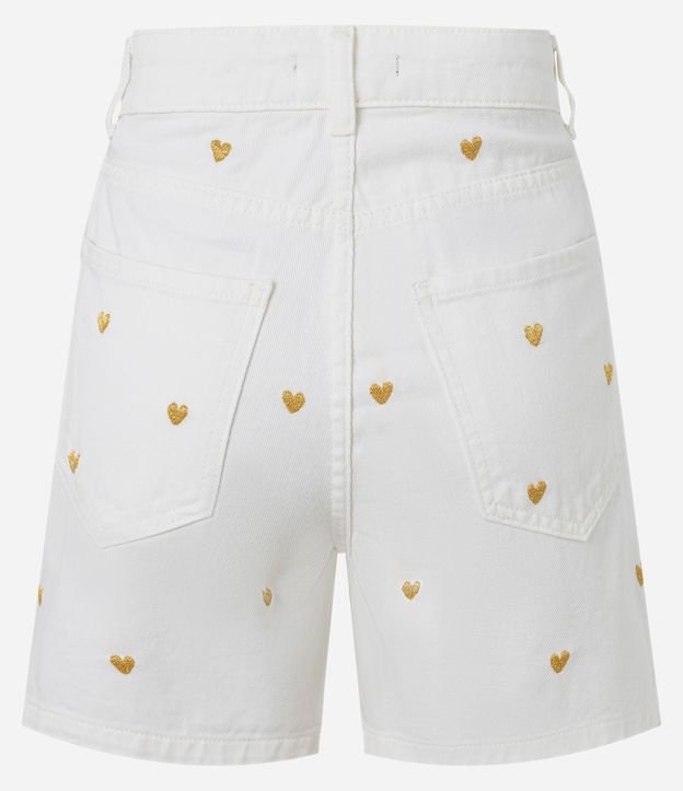 Short Mom Cintura Alta en Jeans con Bordado Corazones 9