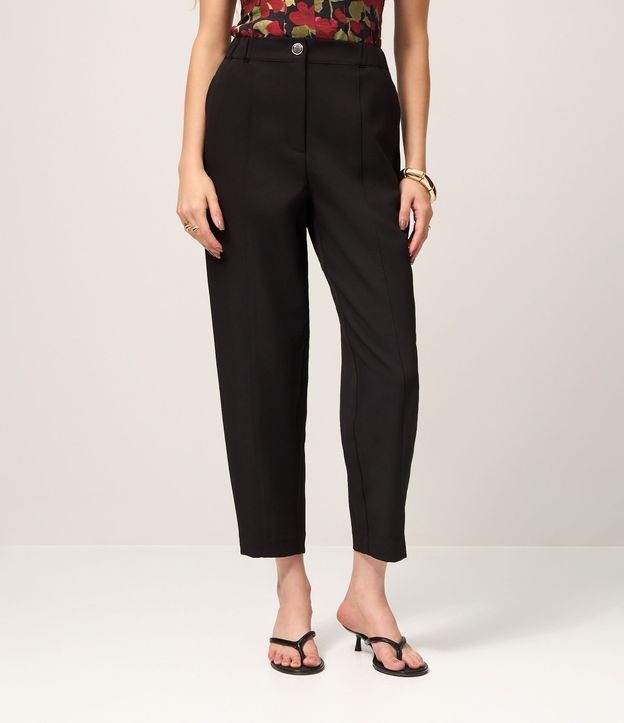 Pantalón Carrot en Crepé con Cintura de Elástico 3