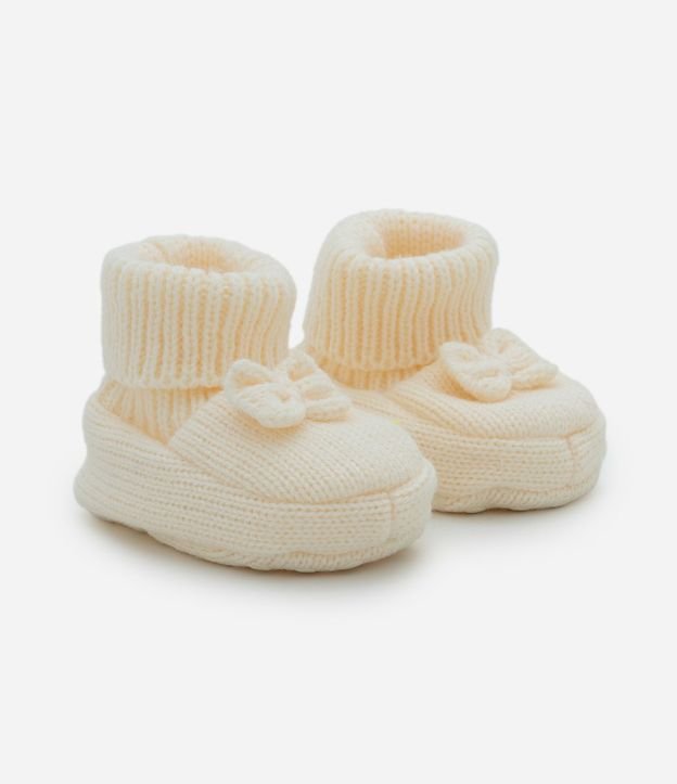 Zapato Infantil en Punto con Moña – Talle 0 a 12 Meses 1