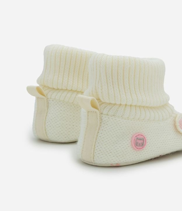 Bota Infantil en Punto con Gatita y Cano Doblado – Talle 0 a 12 Meses 2