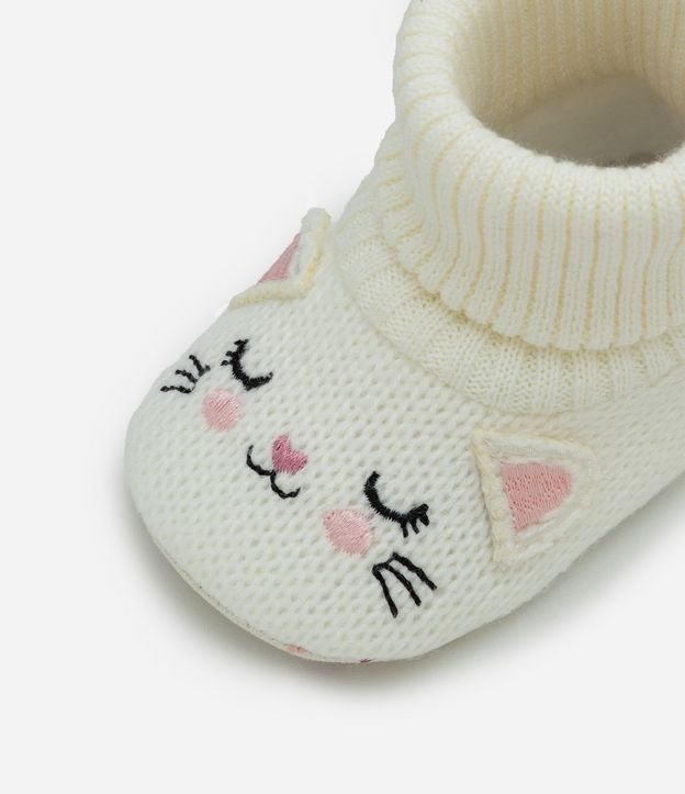 Bota Infantil en Punto con Gatita y Cano Doblado – Talle 0 a 12 Meses 3