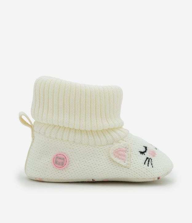 Bota Infantil en Punto con Gatita y Cano Doblado – Talle 0 a 12 Meses 5