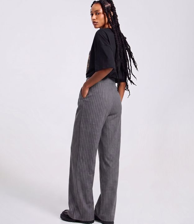 Pantalón Wide Leg Sastre con Raya de Tiza 2