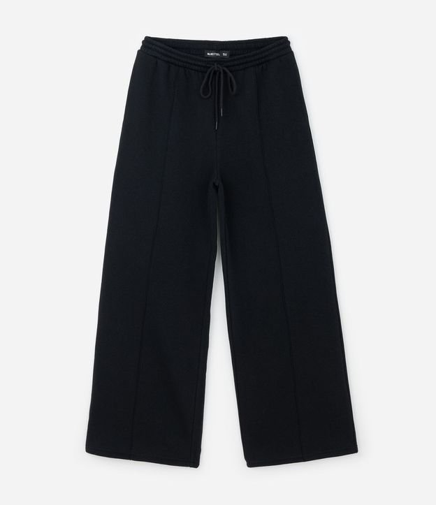 Pantalón Wide en Algodón con Felpa Liso 5