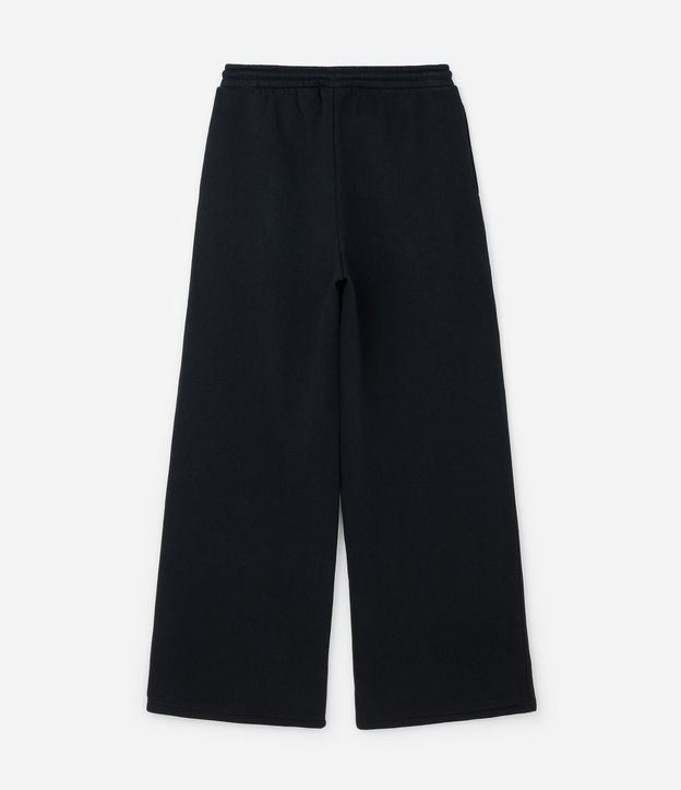 Pantalón Wide en Algodón con Felpa Liso 6
