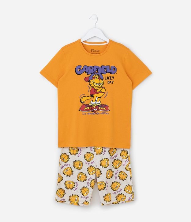 Pijama Corta Infantil con Estampa Garfield - Talle 5 a 14 años 2