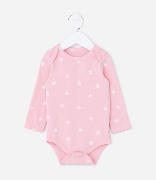 Body Infantil con Estampa de Margaritas - Talle RN a 18 meses