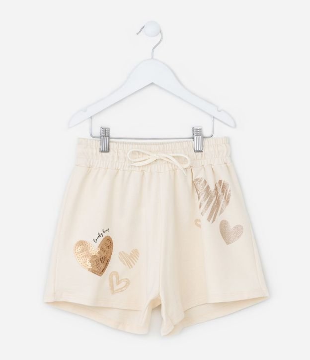 Short Infantil con Estampa de Corazones - Talle 5 a 14 años