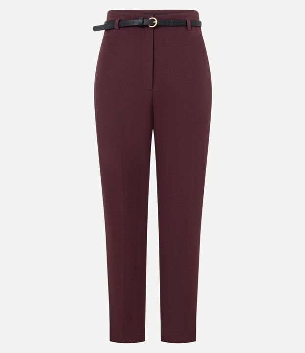 Pantalón Carrot Sastrería en Crepé con Cinturón Fino 5